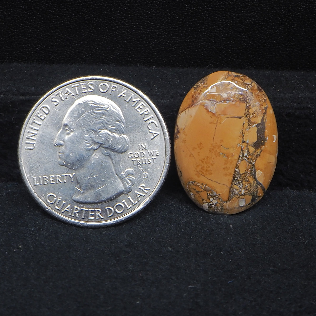 Natural Maligano Jasper cabochon 23x17mm oval front view matrix pattern Pedra Gems