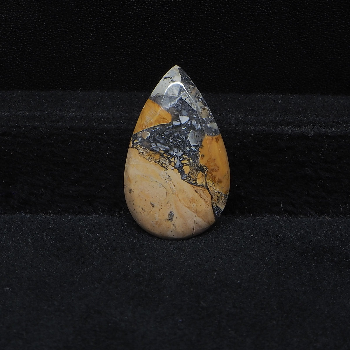 Maligano Jasper pear cabochon 14ct flat back ready to set Pedra Gems