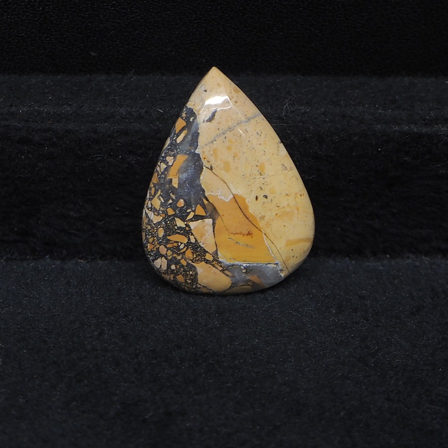 Maligano Jasper pear cabochon 13.5ct flat back ready to set Pedra Gems