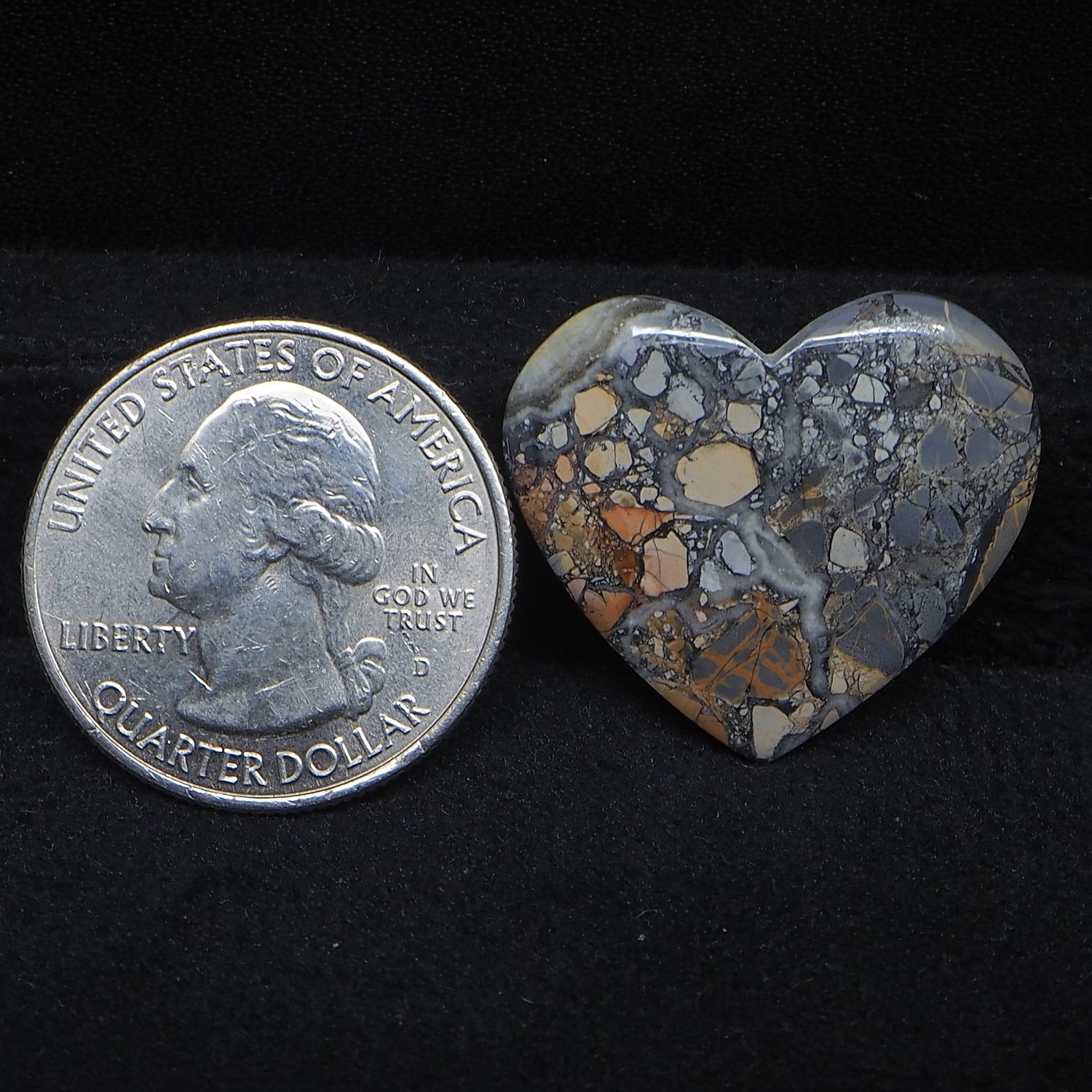 Maligano Jasper Cabochon 23x26mm 19ct Heart – Pedra Gems