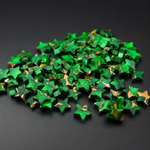 Irish Dahlia Star 8mm Calibrated Flat Gemstone - Green Gold Matrix - Pedra Gems