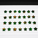 Irish Dahlia Star 8mm Calibrated Flat Gemstone - Green Gold Matrix - Pedra Gems
