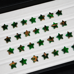 Irish Dahlia Star 8mm Calibrated Flat Gemstone - Green Gold Matrix - Pedra Gems