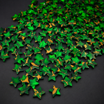 Irish Dahlia Star 10mm Calibrated Flat Gemstone - Green Gold Matrix - Pedra Gems