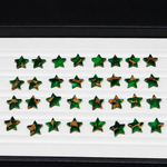 Irish Dahlia Star 10mm Calibrated Flat Gemstone - Green Gold Matrix - Pedra Gems
