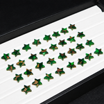 Irish Dahlia Star 10mm Calibrated Flat Gemstone - Green Gold Matrix - Pedra Gems