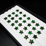 Irish Dahlia Star 12mm Calibrated Flat Gemstone - Green Gold Matrix - Pedra Gems