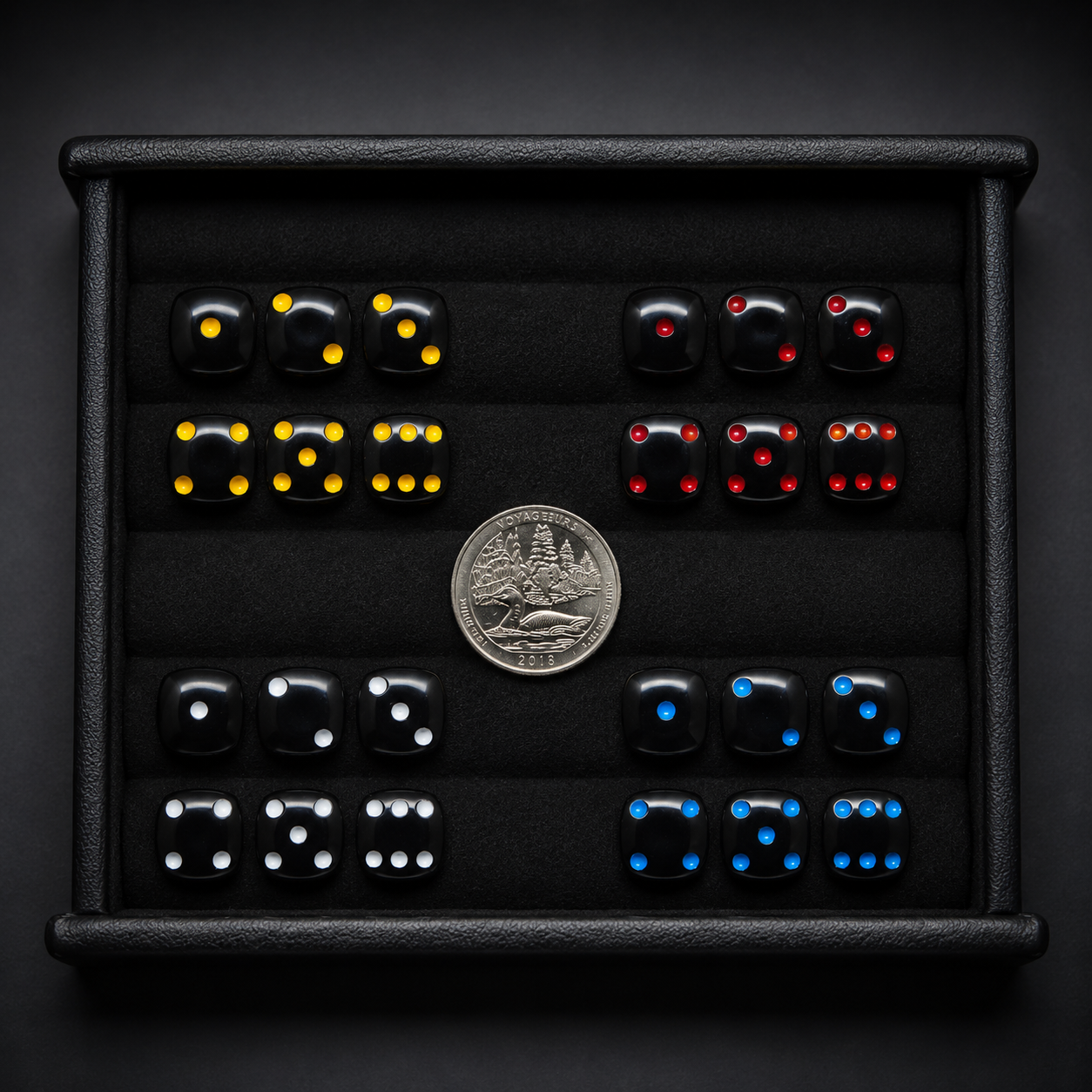 Black Billiard Ball Dice Cabochon Set 6 Pcs 12mm
