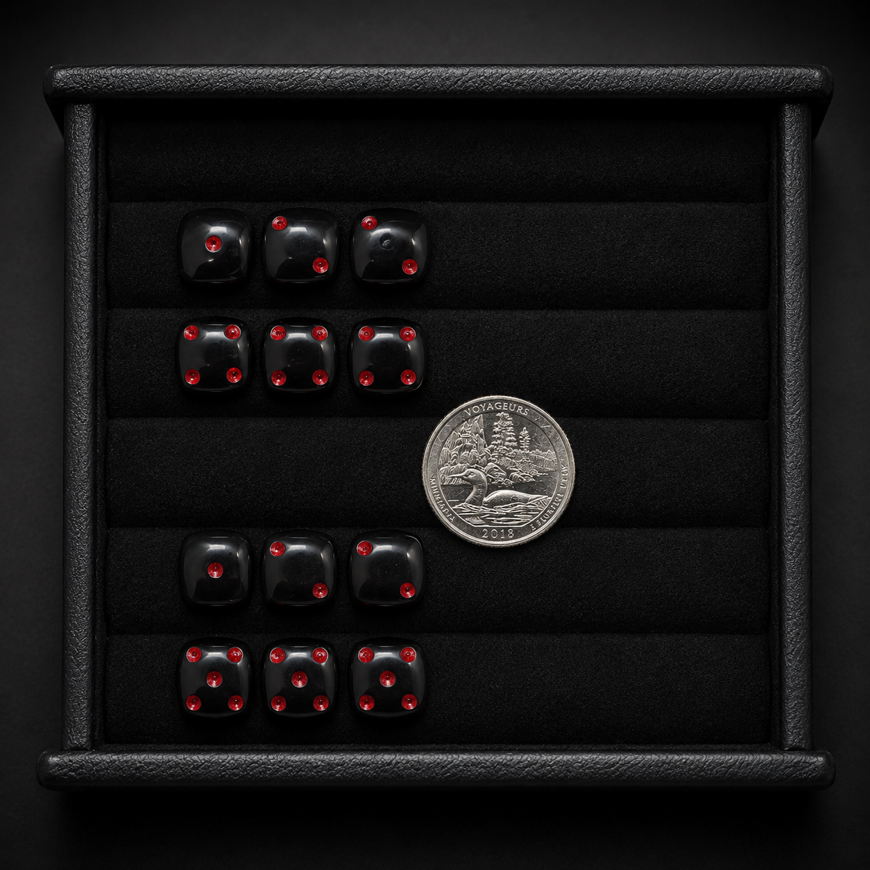 Black Billiard Ball Dice Cabochon Set 6 Pcs 12mm