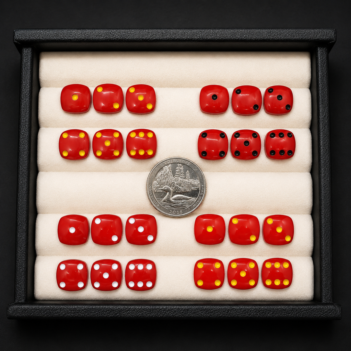 Red billiard ball dice cabochon set 6 pcs 12mm flat back Pedra Gems