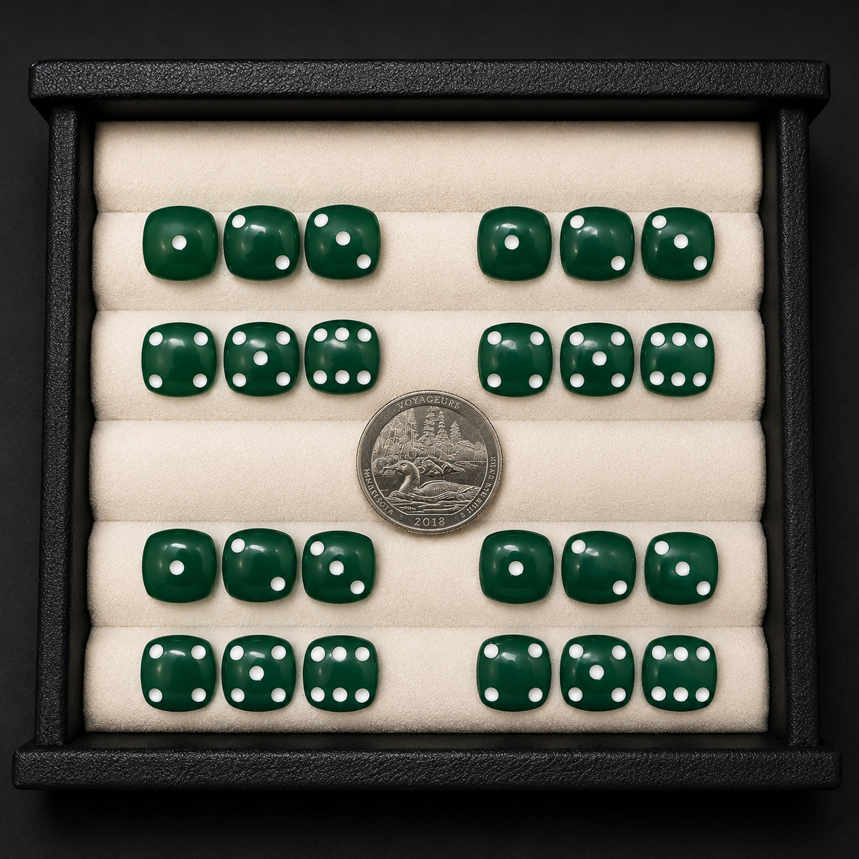 Green dice cabochon set 12mm cushion shape for jewelry making
