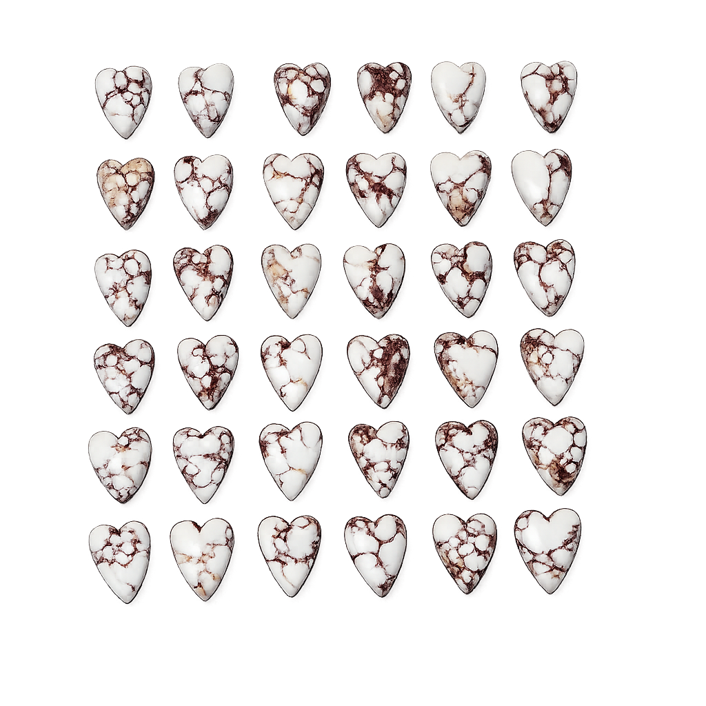 Wild Horse Heart Cabochon 14x10mm – Flat Back Calibrated Natural Gemstone