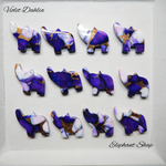 Violet Dahlia elephant shape cabochon purple composite Kingman mine Pedra Gems
