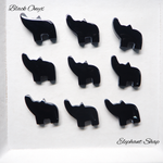 Black Onyx elephant shape cabochon natural black glossy flat back Pedra Gems