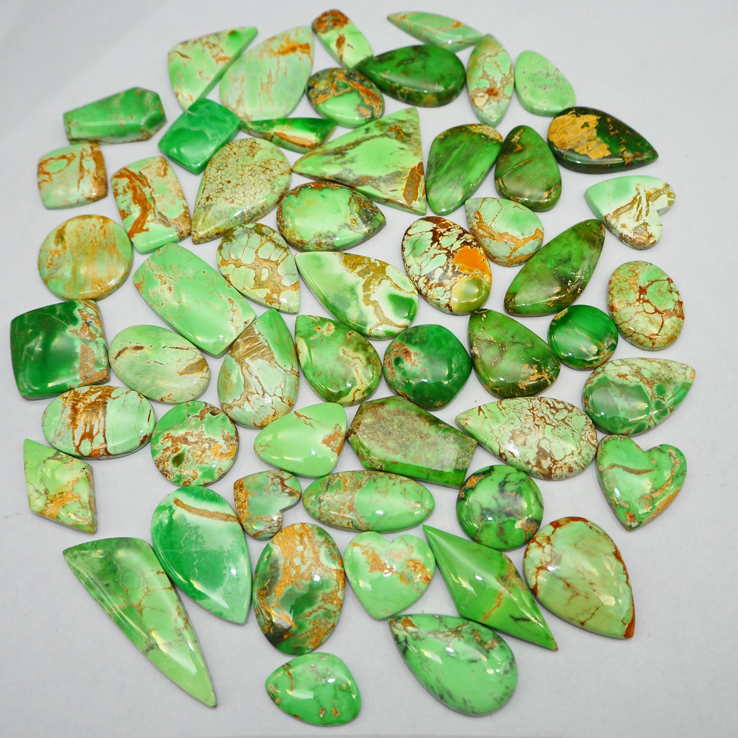 Natural Variscite Gemstone Cabochon Semi-Precious Australias Variscite Loose Gemstone Mix Shape Lot For Jewelry Making