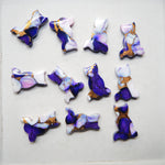 Violet Rose Dahlia cat shape cabochon purple violet composite stone