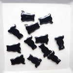  Black Onyx cat shape cabochon natural black glossy Pedra Gems