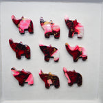 Red Rose Dahlia elephant shape cabochon red rose composite Kingman mine Pedra Gems