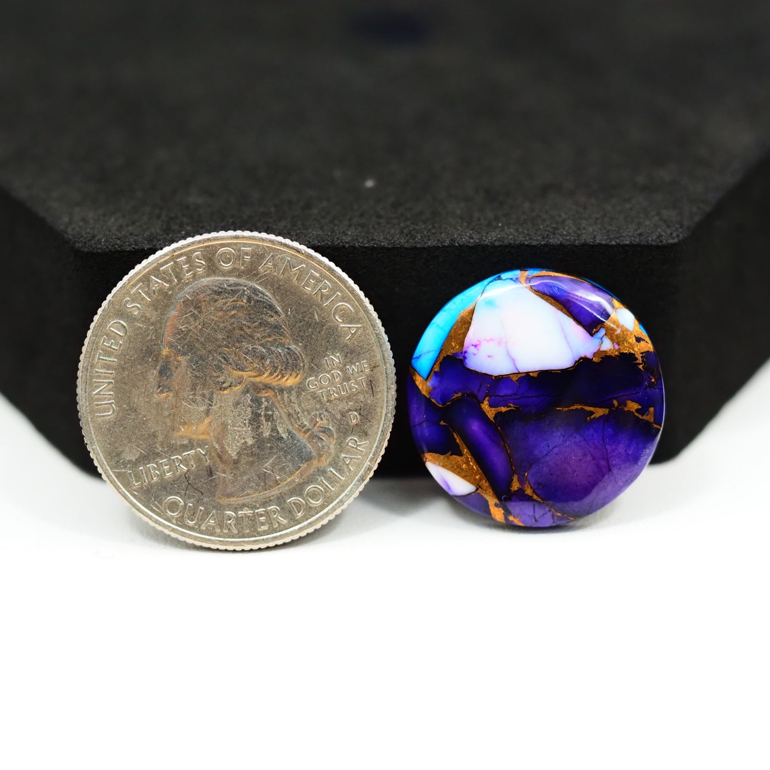 Purple Ice Rose Dahlia Cabochon 19x19mm 12.5ct Round – Pedra Gems