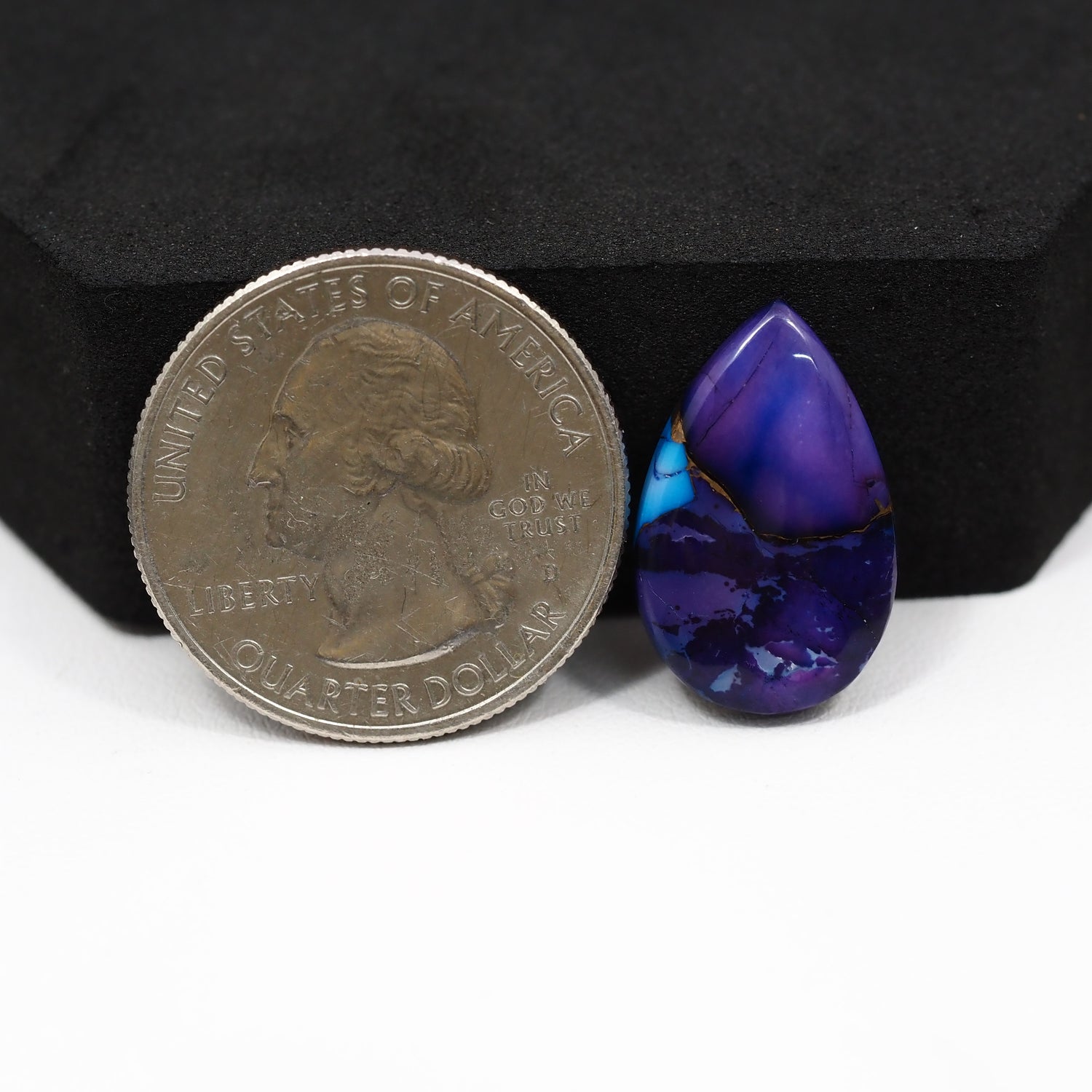 Purple Ice Rose Dahlia Cabochon 20x13mm 6.5ct Pear – Pedra Gems