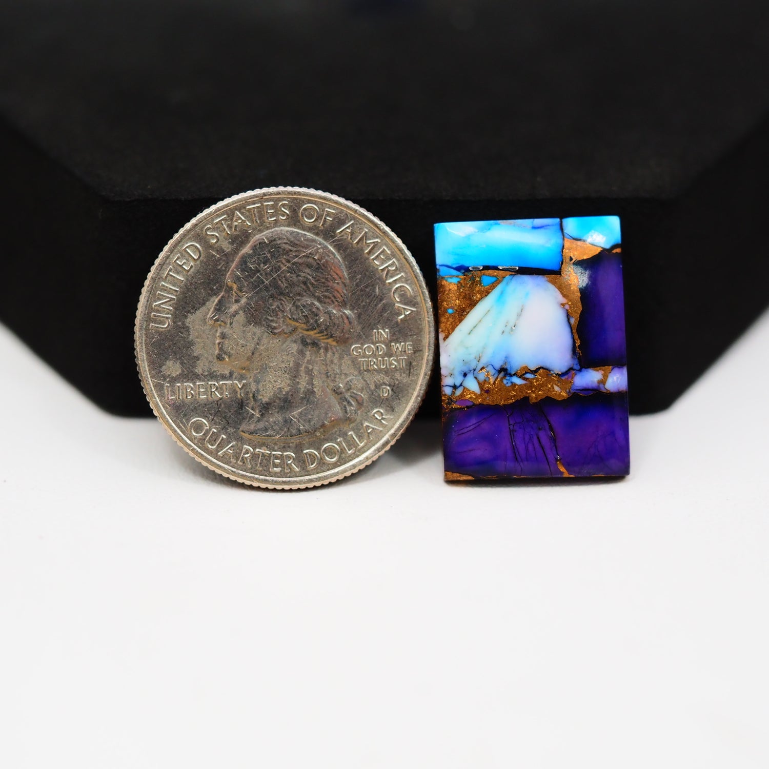 Purple Ice Rose Dahlia Cabochon 21x15mm 14.5ct Rectangle