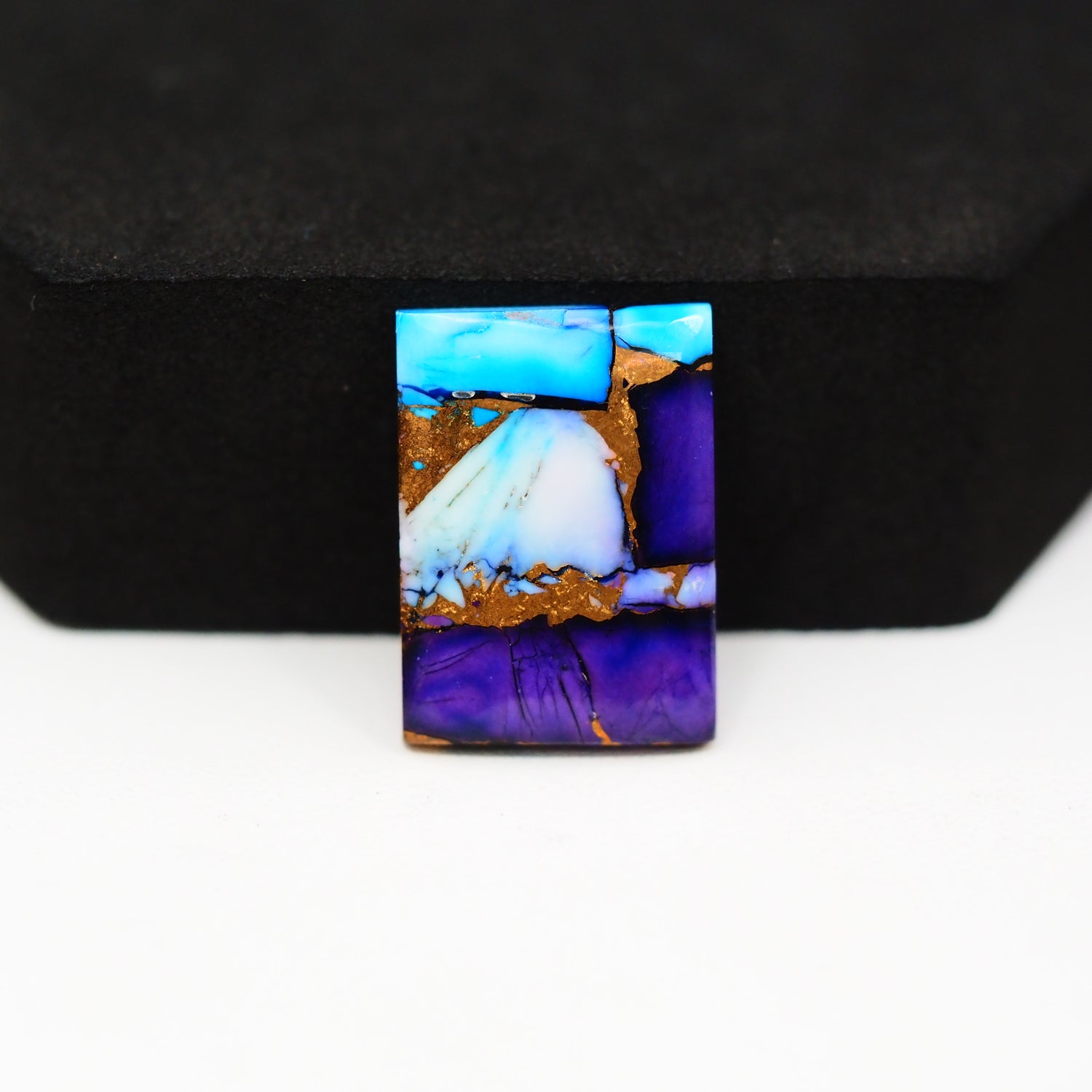 Purple Ice Rose Dahlia Cabochon 21x15mm 14.5ct Rectangle