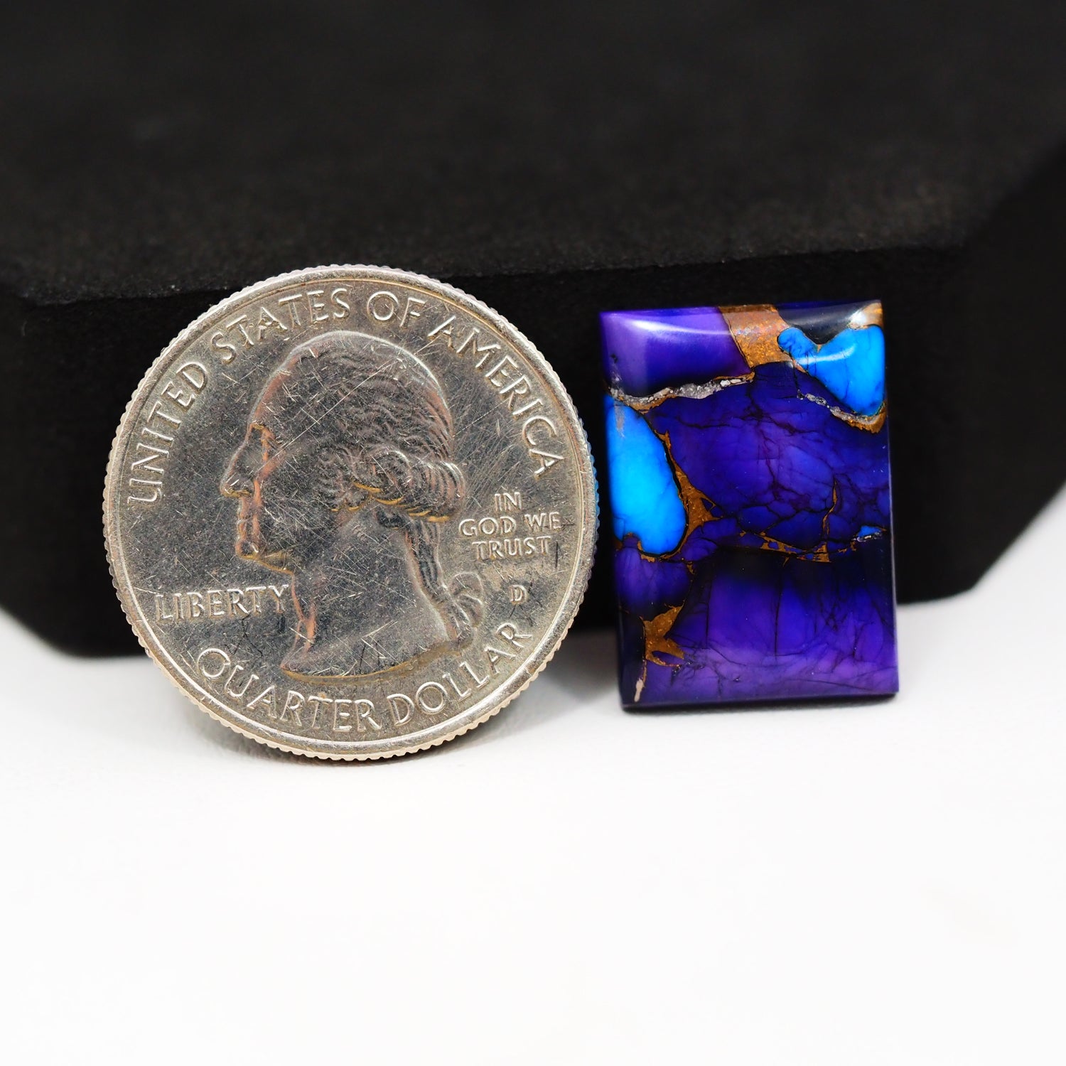 Purple Ice Rose Dahlia Cabochon 19x14mm 12ct Rectangle