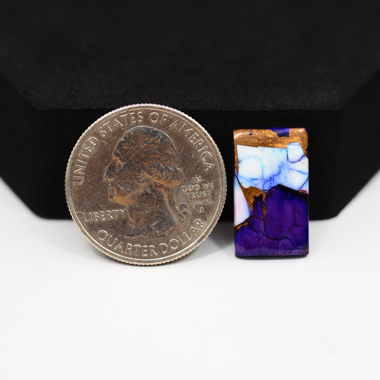 Purple Ice Rose Dahlia Cabochon 19x11mm 9ct Rectangle