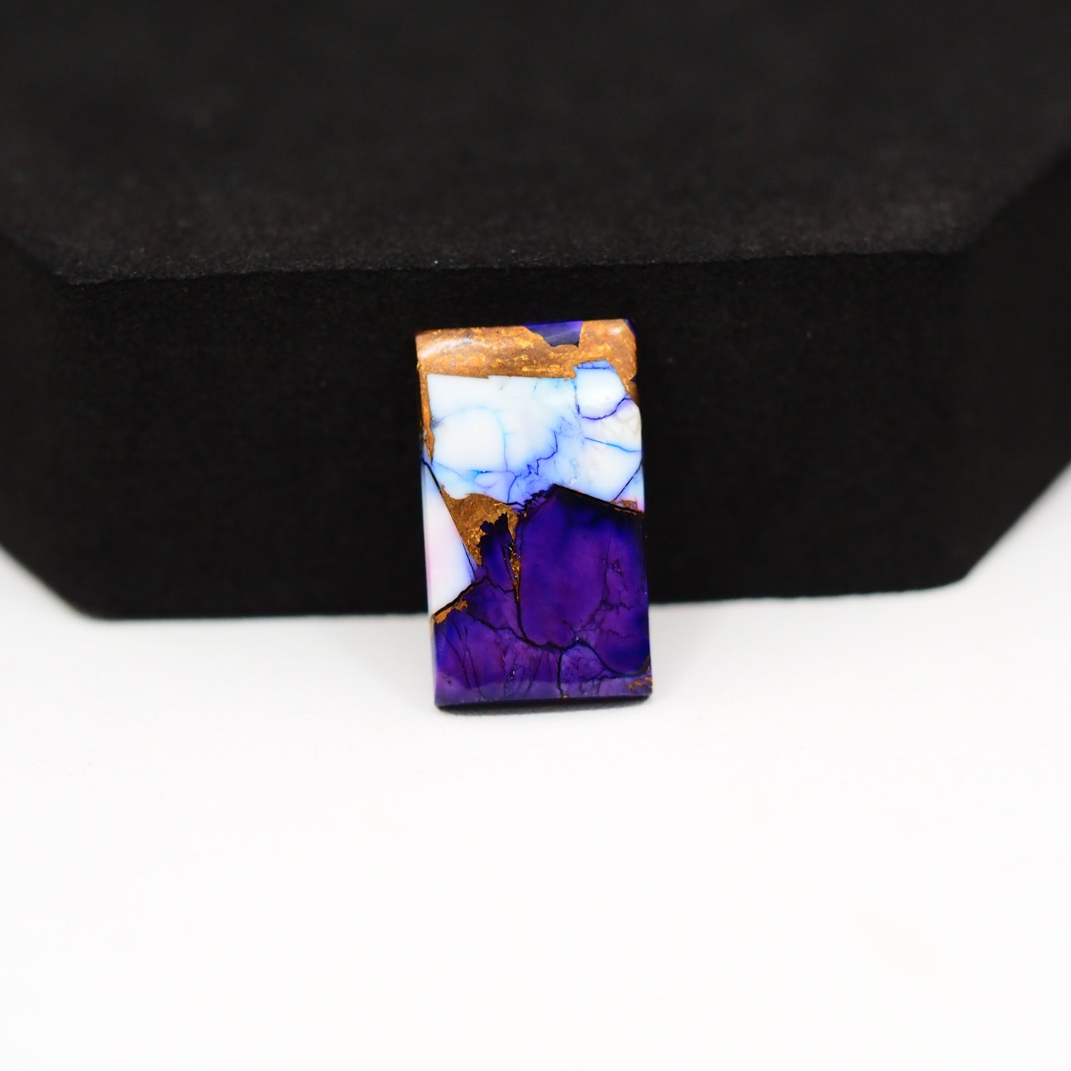 Purple Ice Rose Dahlia Cabochon 19x11mm 9ct Rectangle
