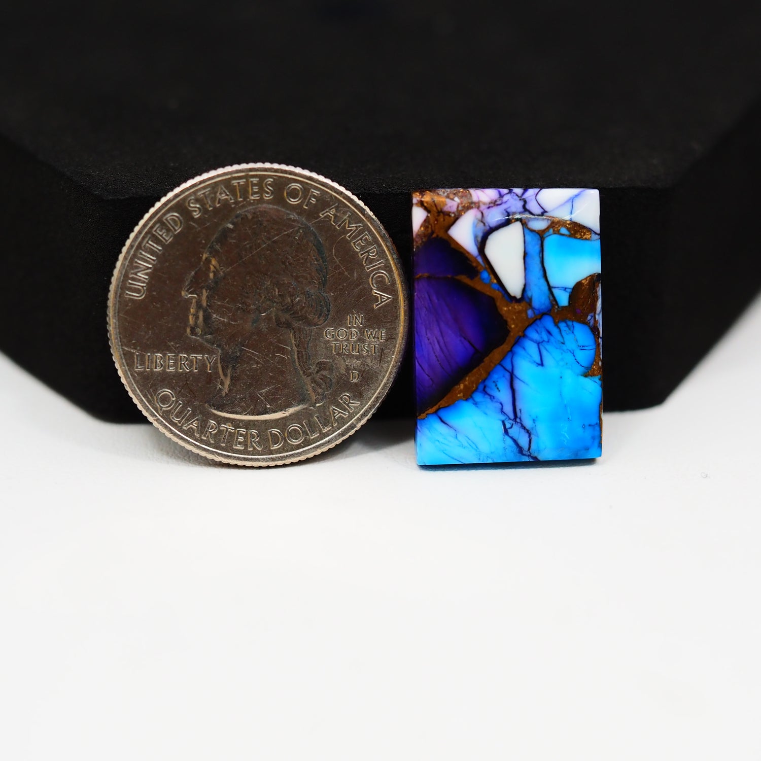 Purple Ice Rose Dahlia Cabochon 22x15mm 16.5ct Rectangle