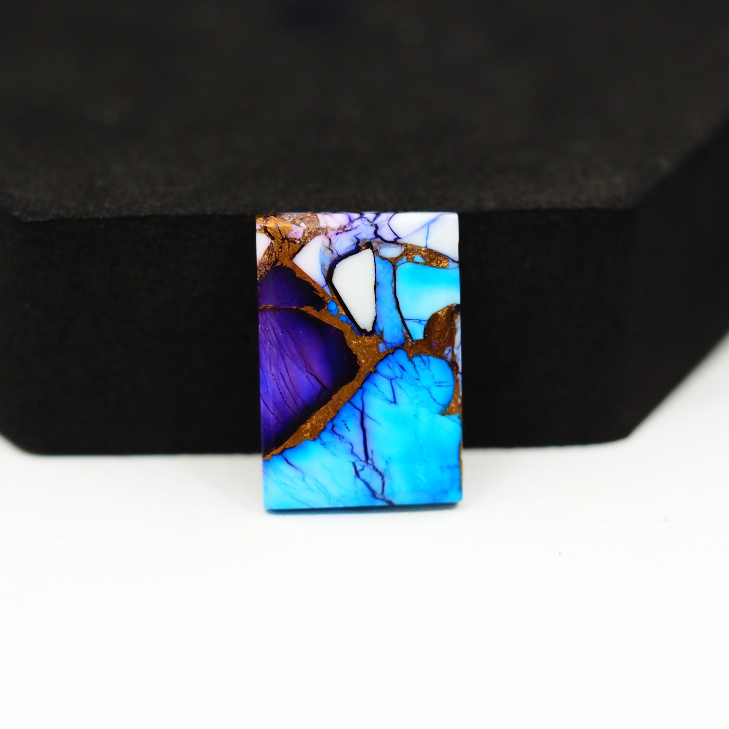 Purple Ice Rose Dahlia Cabochon 22x15mm 16.5ct Rectangle