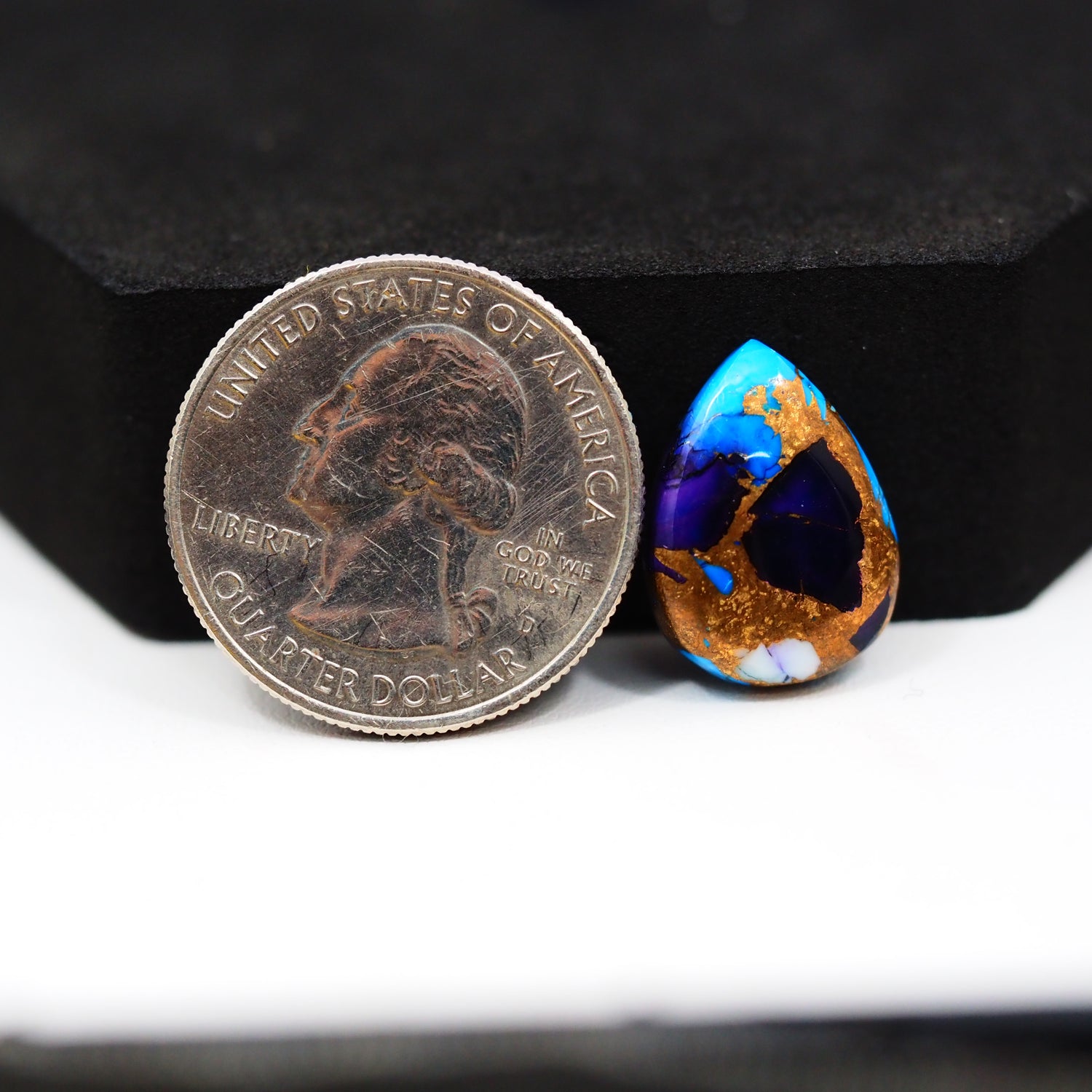 Purple Ice Rose Dahlia Cabochon 17x13mm 8ct Pear