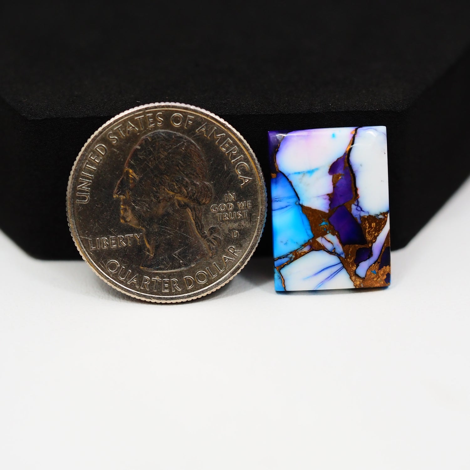 Purple Ice Rose Dahlia Cabochon 19x14mm 13ct Rectangle