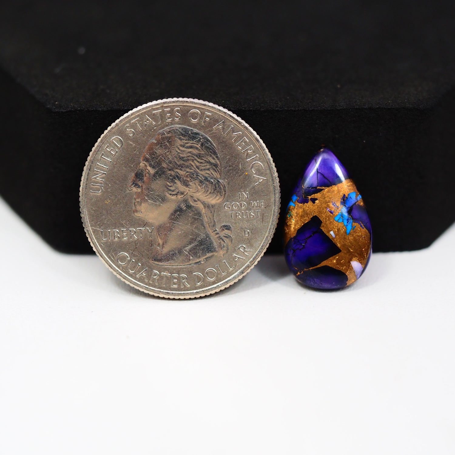 Purple Ice Rose Dahlia Cabochon 17x11mm 6ct Pear