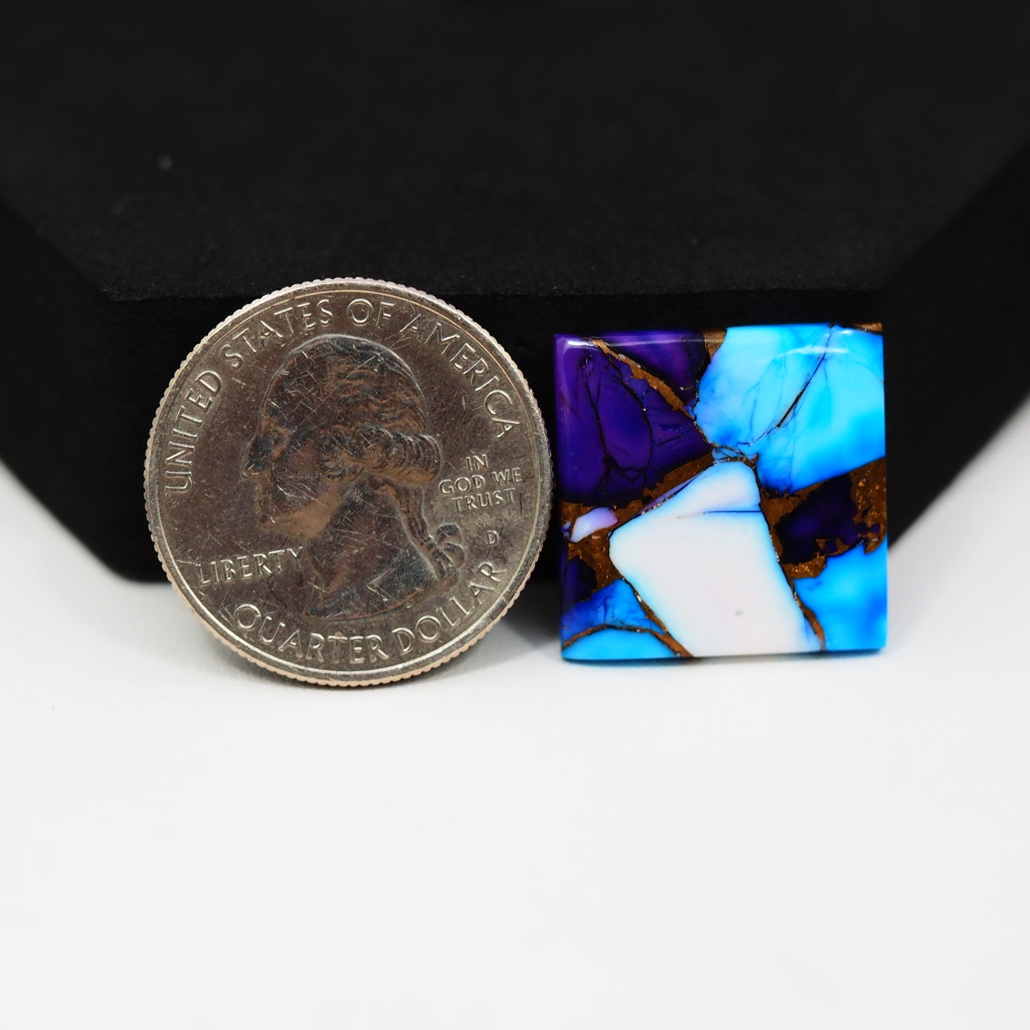 Purple Ice Rose Dahlia Cabochon 19x19mm 18.5ct Rectangle