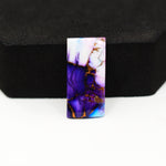 Purple Ice Rose Dahlia baguette cabochon 11ct side angle flat back dome profile