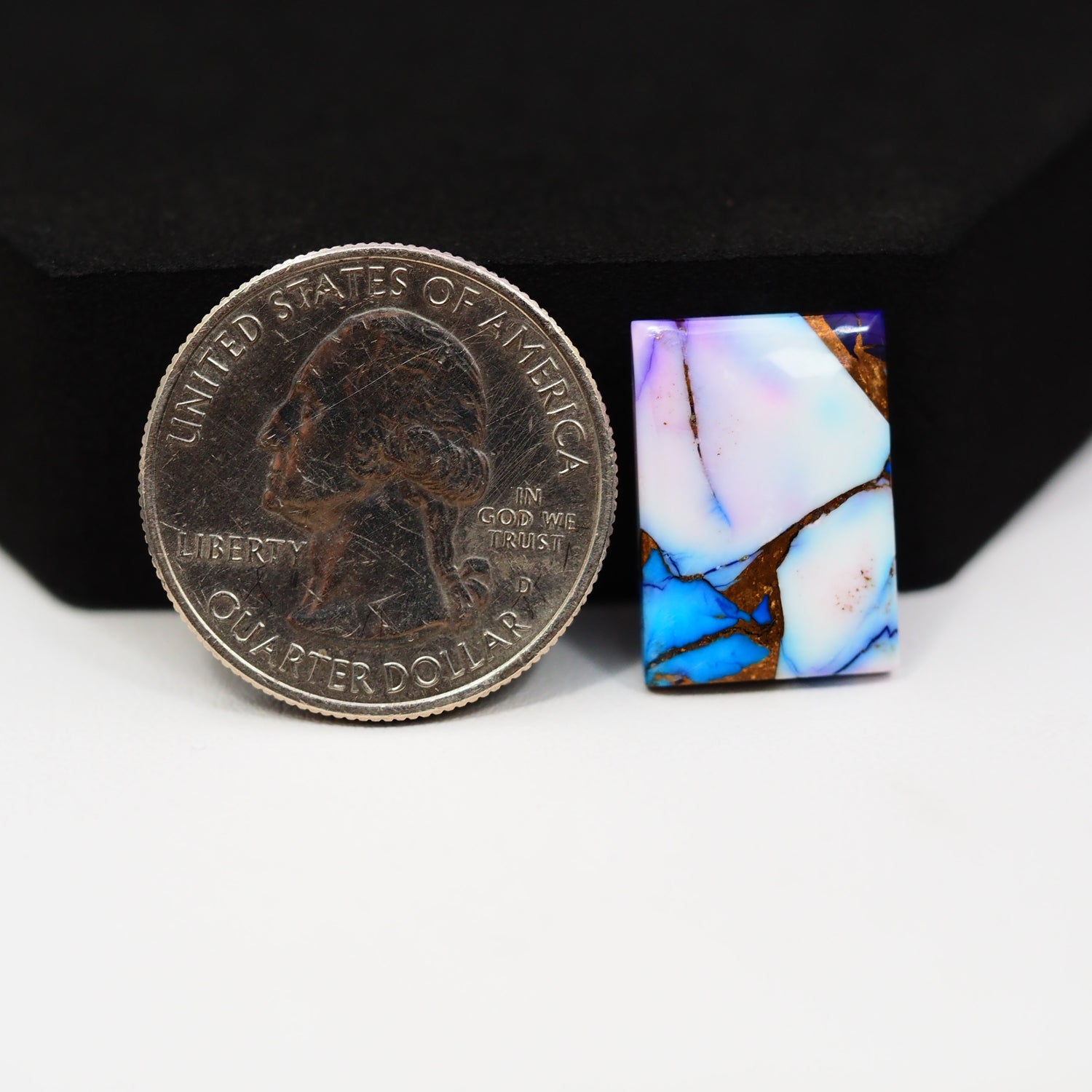 Purple Ice Rose Dahlia Cabochon 18x13mm 10.5ct Rectangle