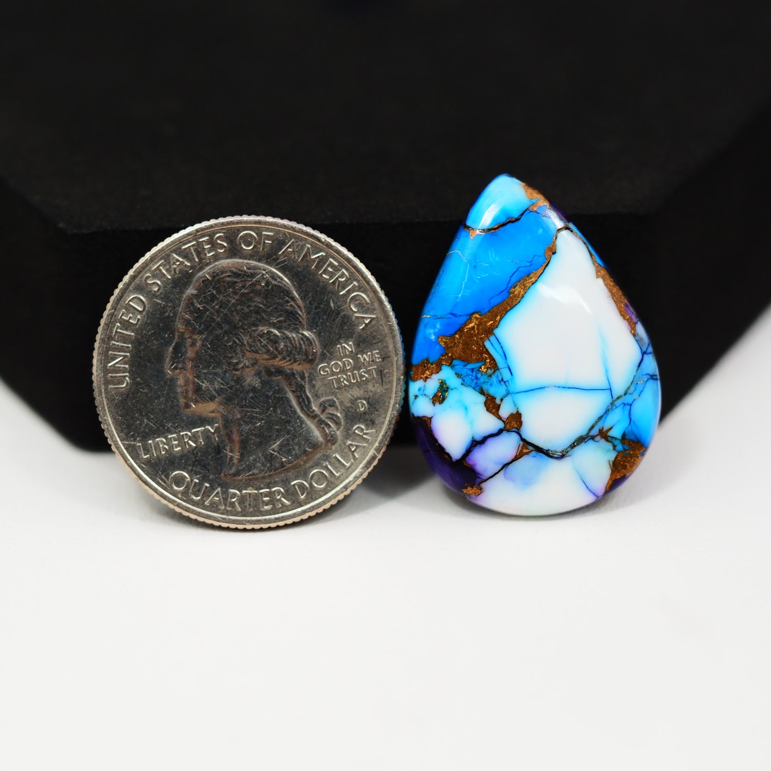 Purple Ice Rose Dahlia Cabochon 26x19mm 15.5ct Pear