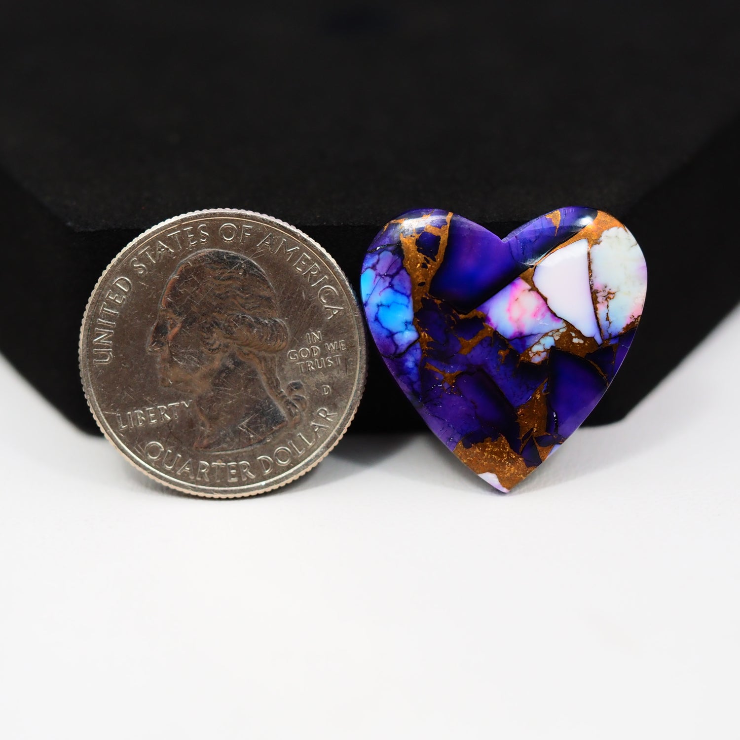 Purple Ice Rose Dahlia Cabochon 23x23mm 19.5ct Heart