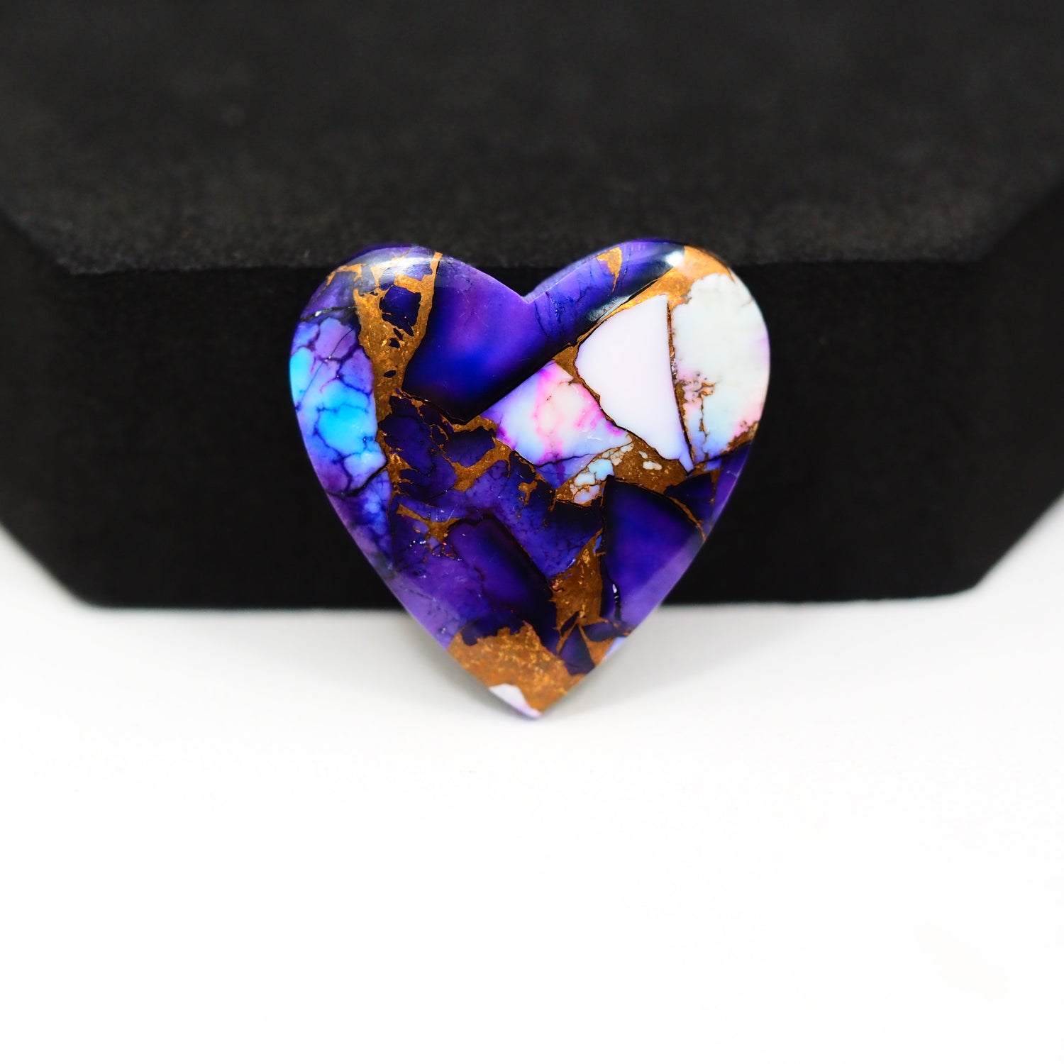 Purple Ice Rose Dahlia Cabochon 23x23mm 19.5ct Heart