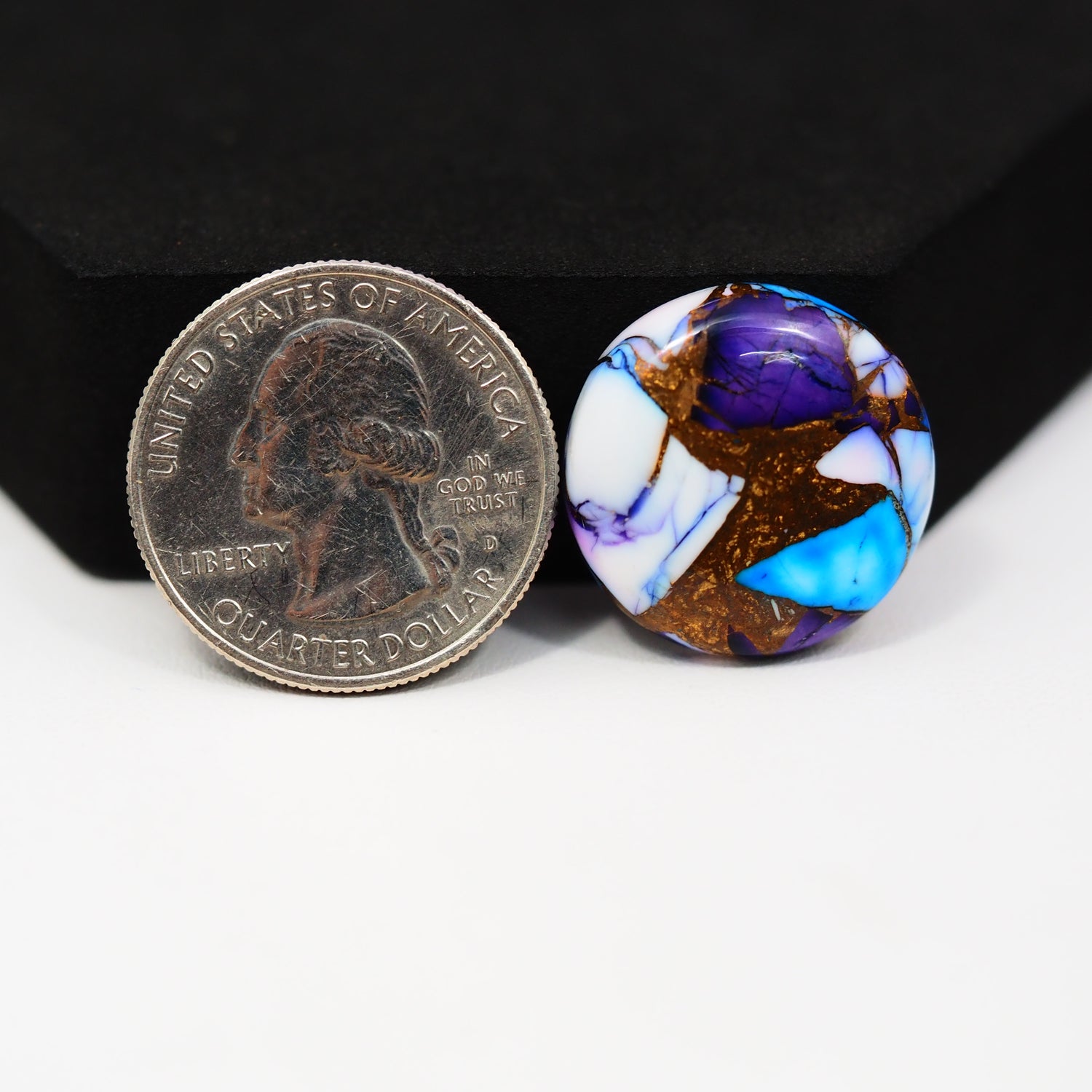 Purple Ice Rose Dahlia Cabochon 21x21mm 21.5ct Round