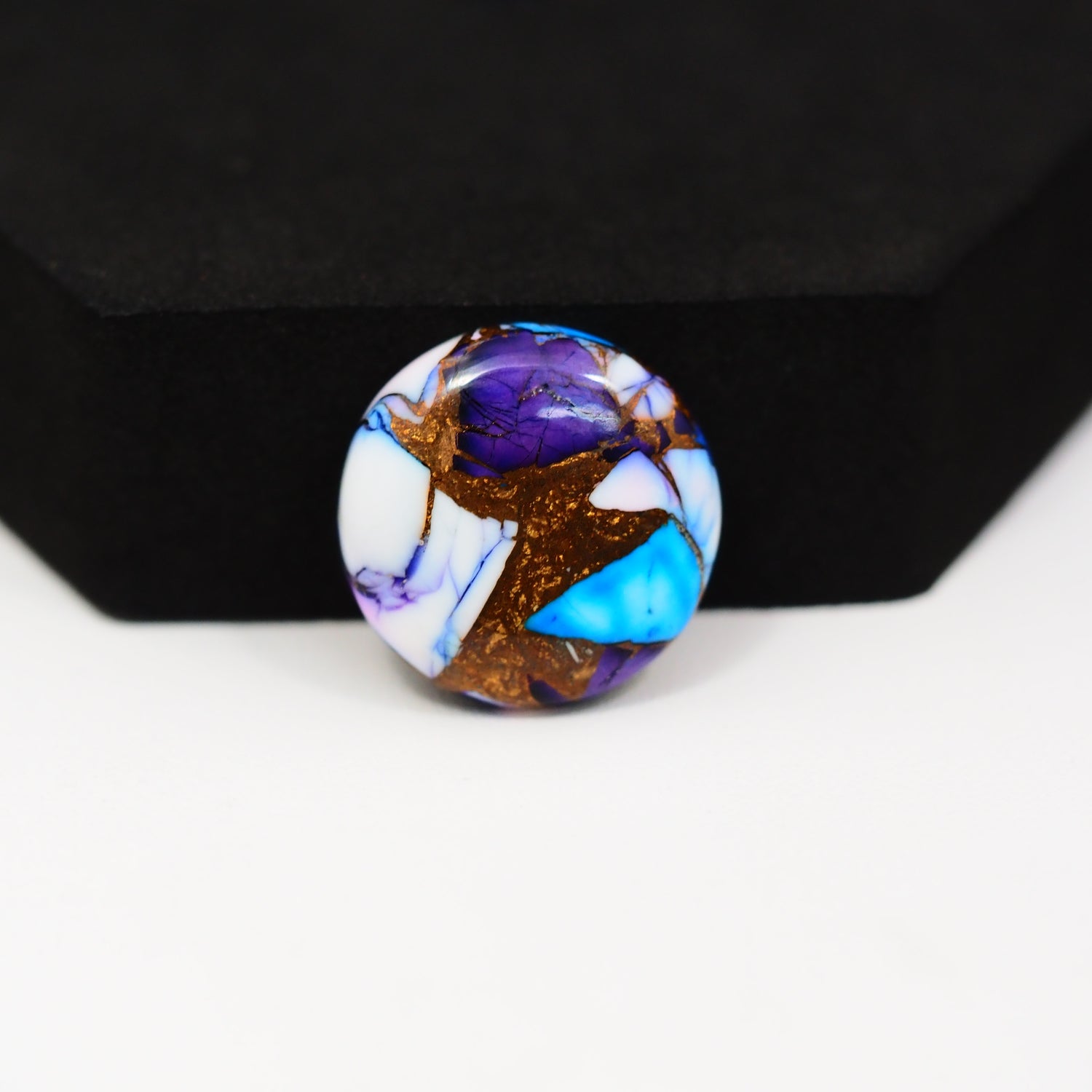 Purple Ice Rose Dahlia Cabochon 21x21mm 21.5ct Round