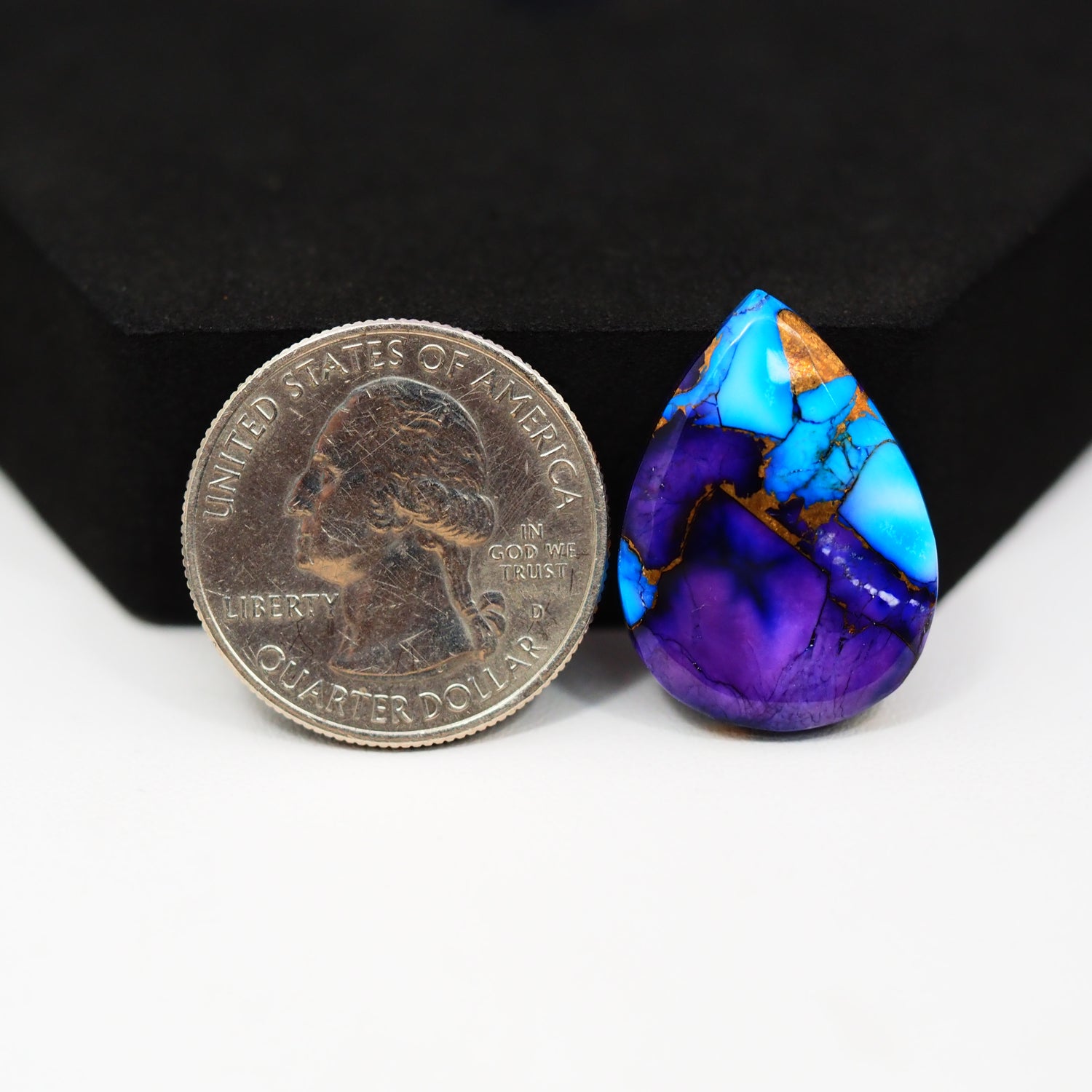 Purple Ice Rose Dahlia Cabochon 24x18mm 16ct Pear