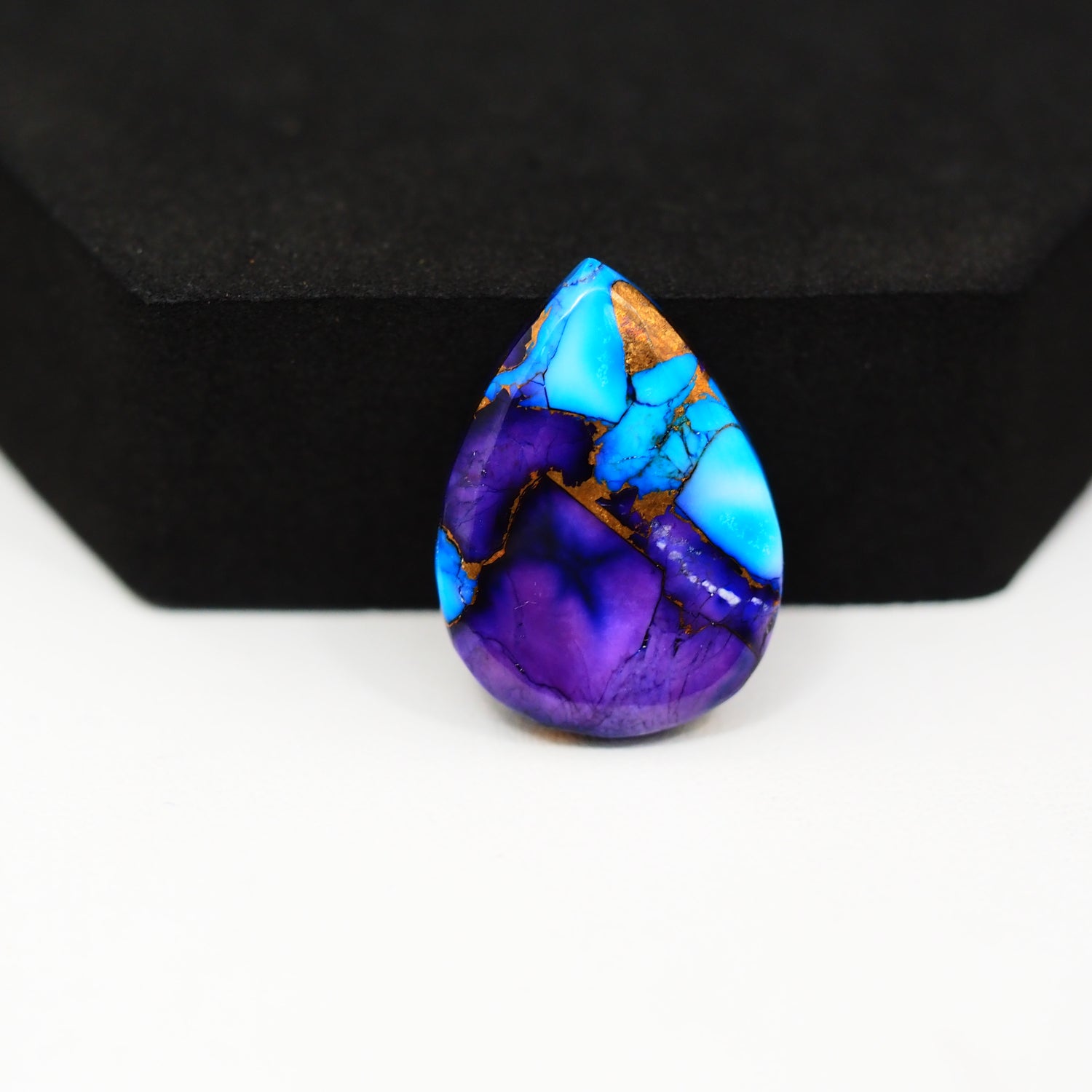 Purple Ice Rose Dahlia Cabochon 24x18mm 16ct Pear