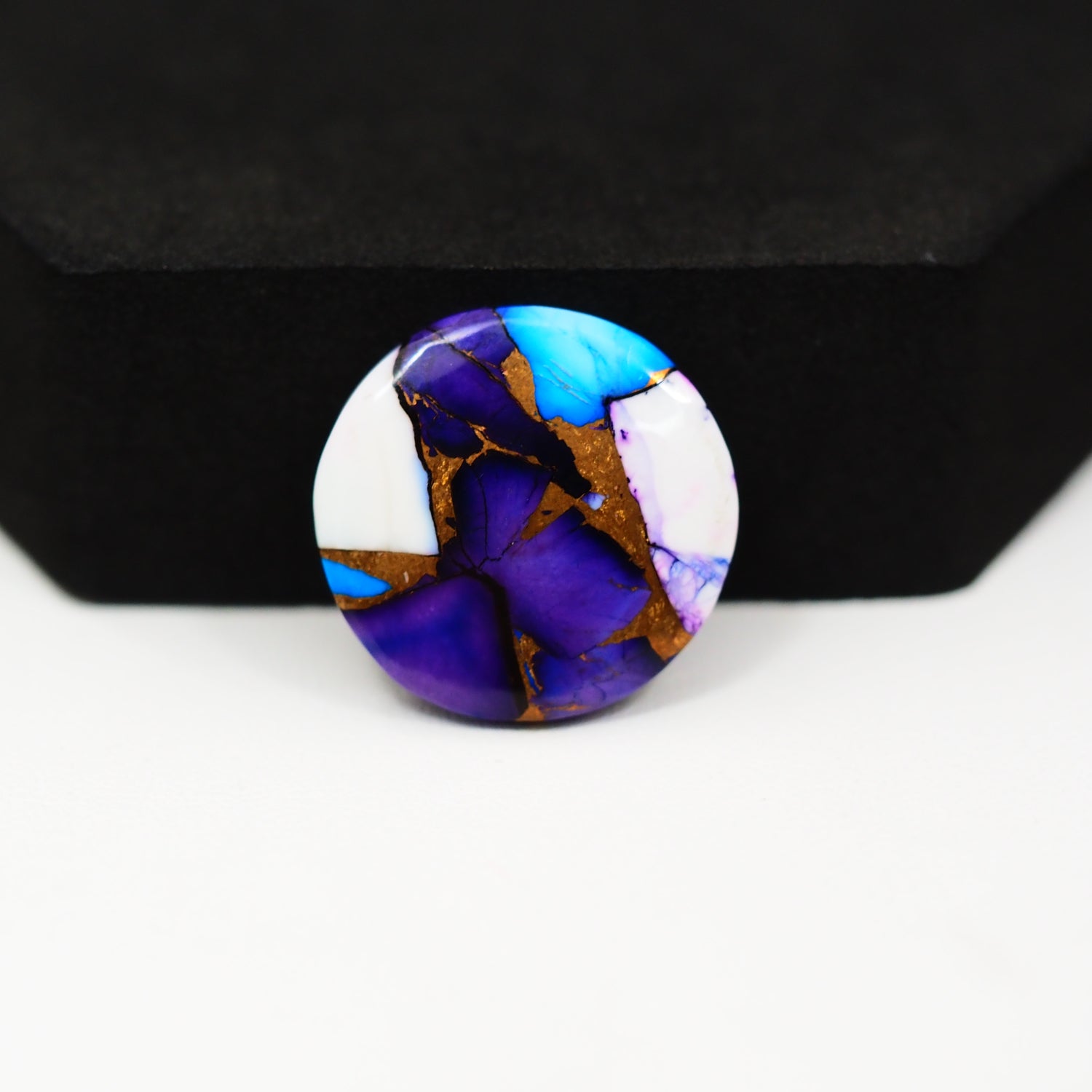 Purple Ice Rose Dahlia Cabochon 21x21mm 15.5ct Round