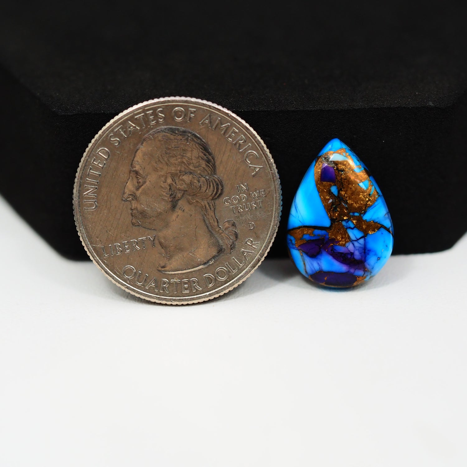 Purple Ice Rose Dahlia Cabochon 17x13mm 6ct Pear