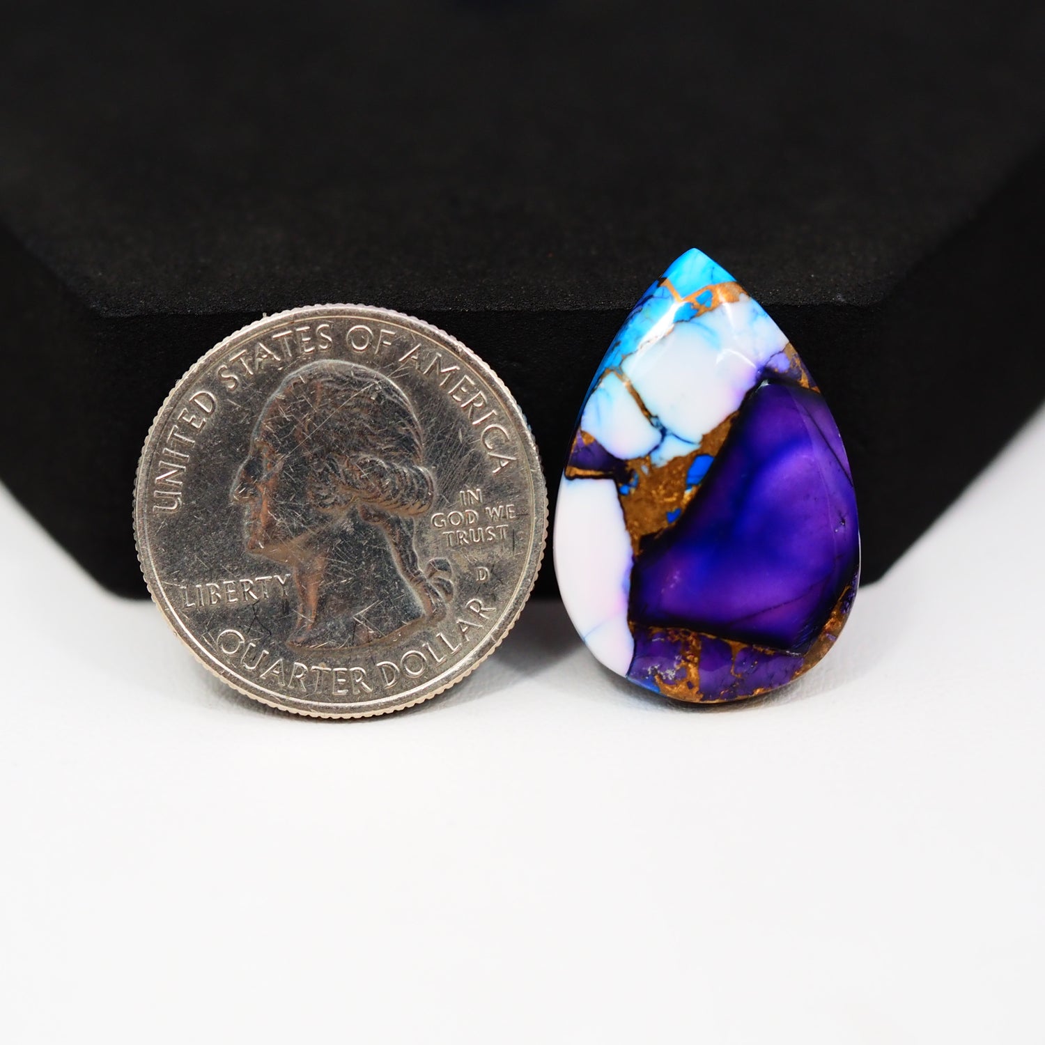 Purple Ice Rose Dahlia Cabochon 26x18mm 16.5ct Pear