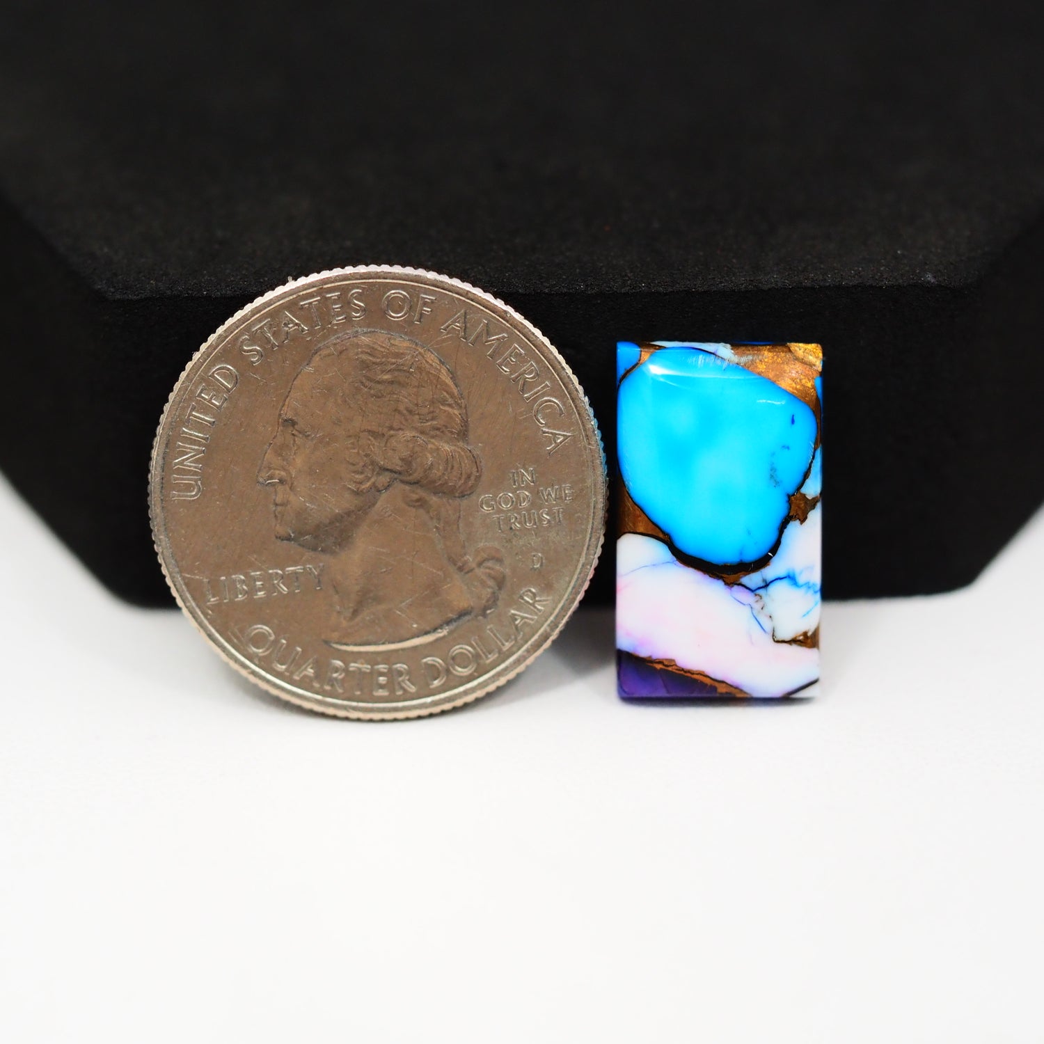 Purple Ice Rose Dahlia Cabochon 19x11mm 9ct Rectangle