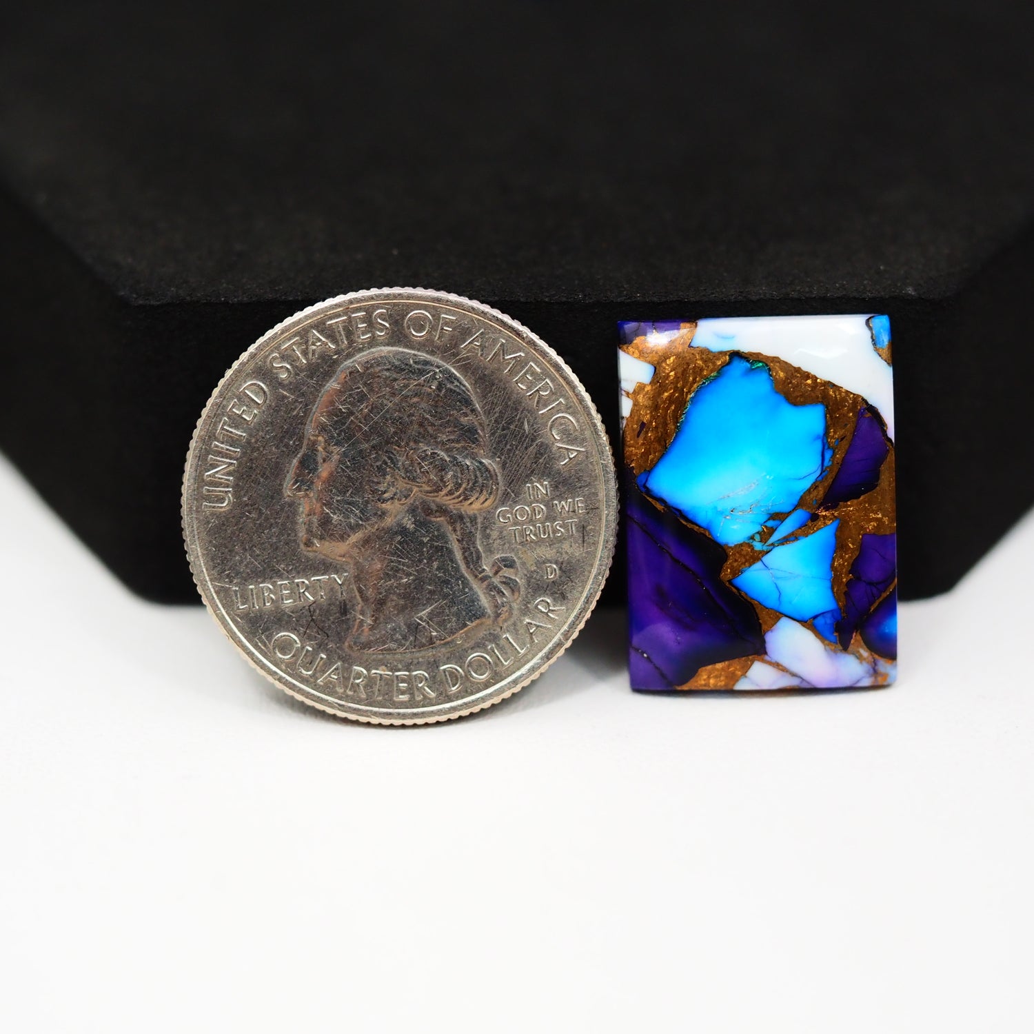 Purple Ice Rose Dahlia Cabochon 20x15mm 14.5ct Rectangle - Pedra Gems
