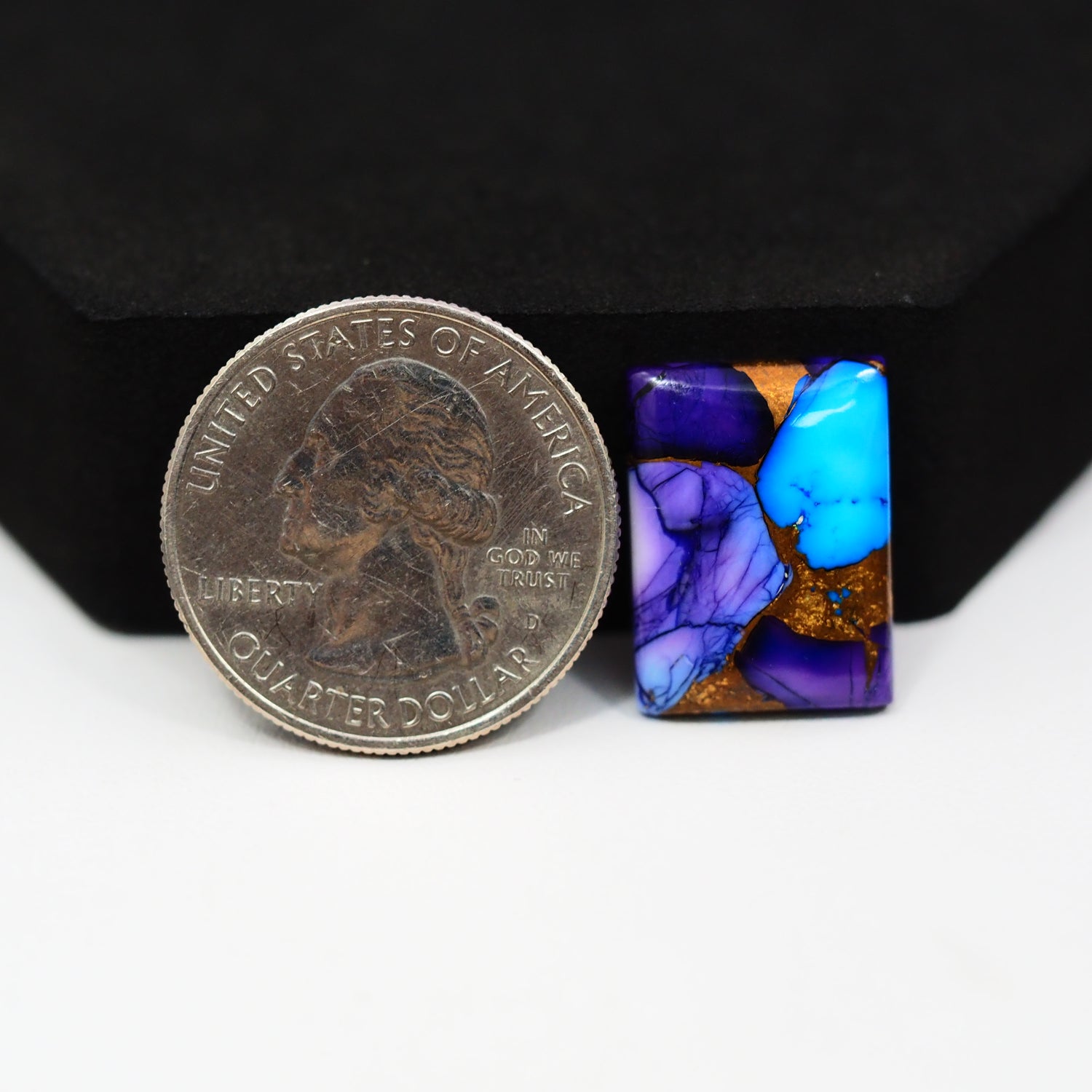Purple Ice Rose Dahlia Cabochon 18x14mm 11.5ct Rectangle - Pedra Gems